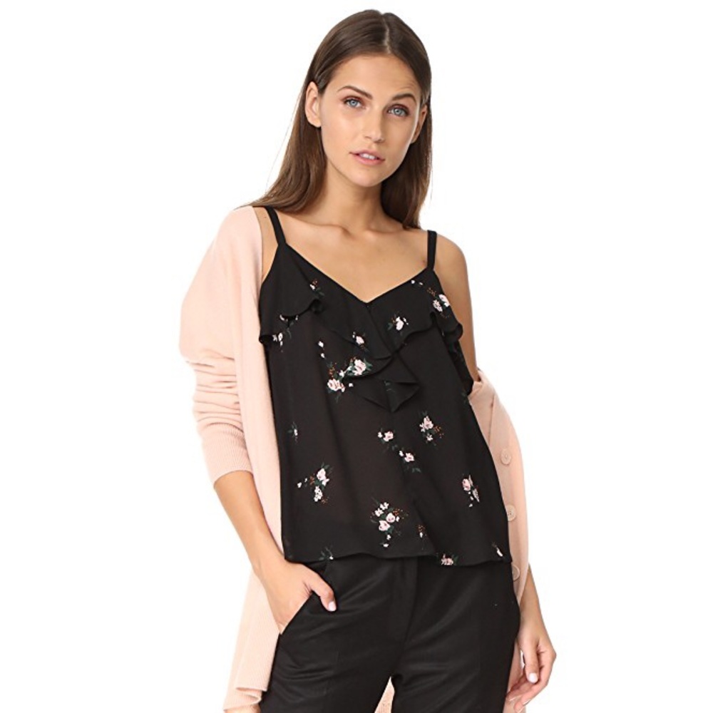 ALC Silk Floral Spaghetti Strap Top Sz 2